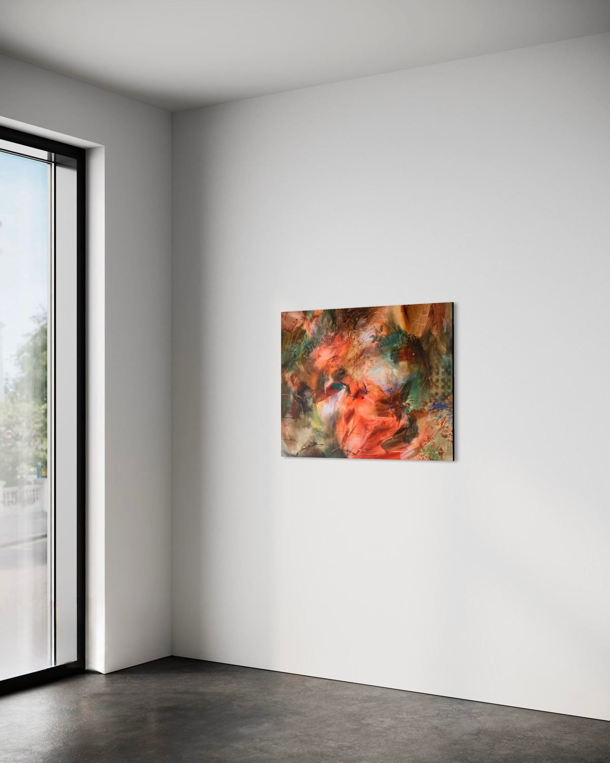 Hunger for Immersion by Anna Rolskaya displayed in a contemporary interior to show the painting’s scale.