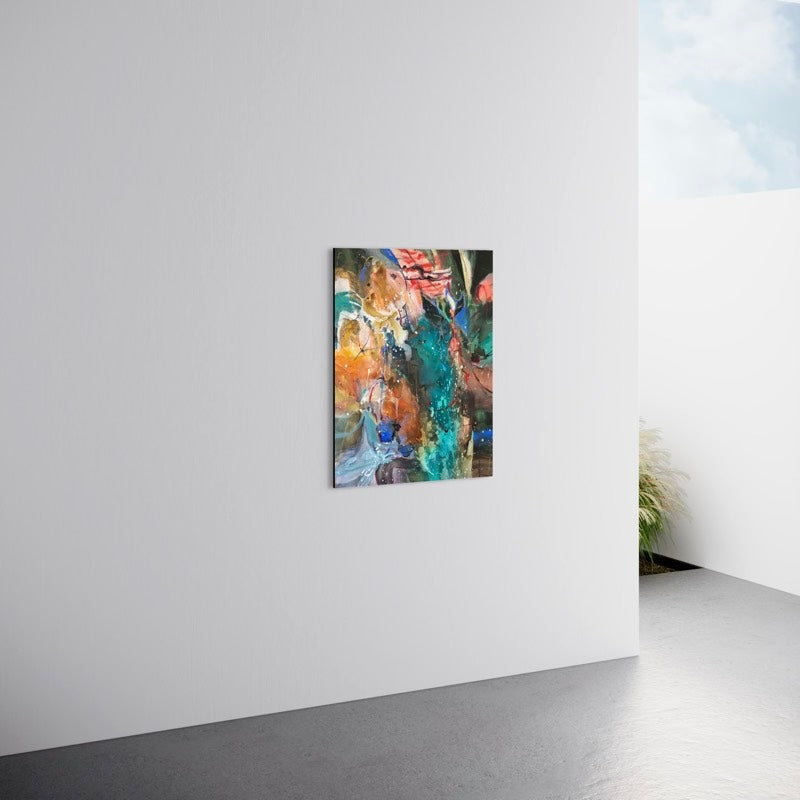 Made of All the Nights I Missed You by Anna Rolskaya displayed in an interior to show the painting’s scale.