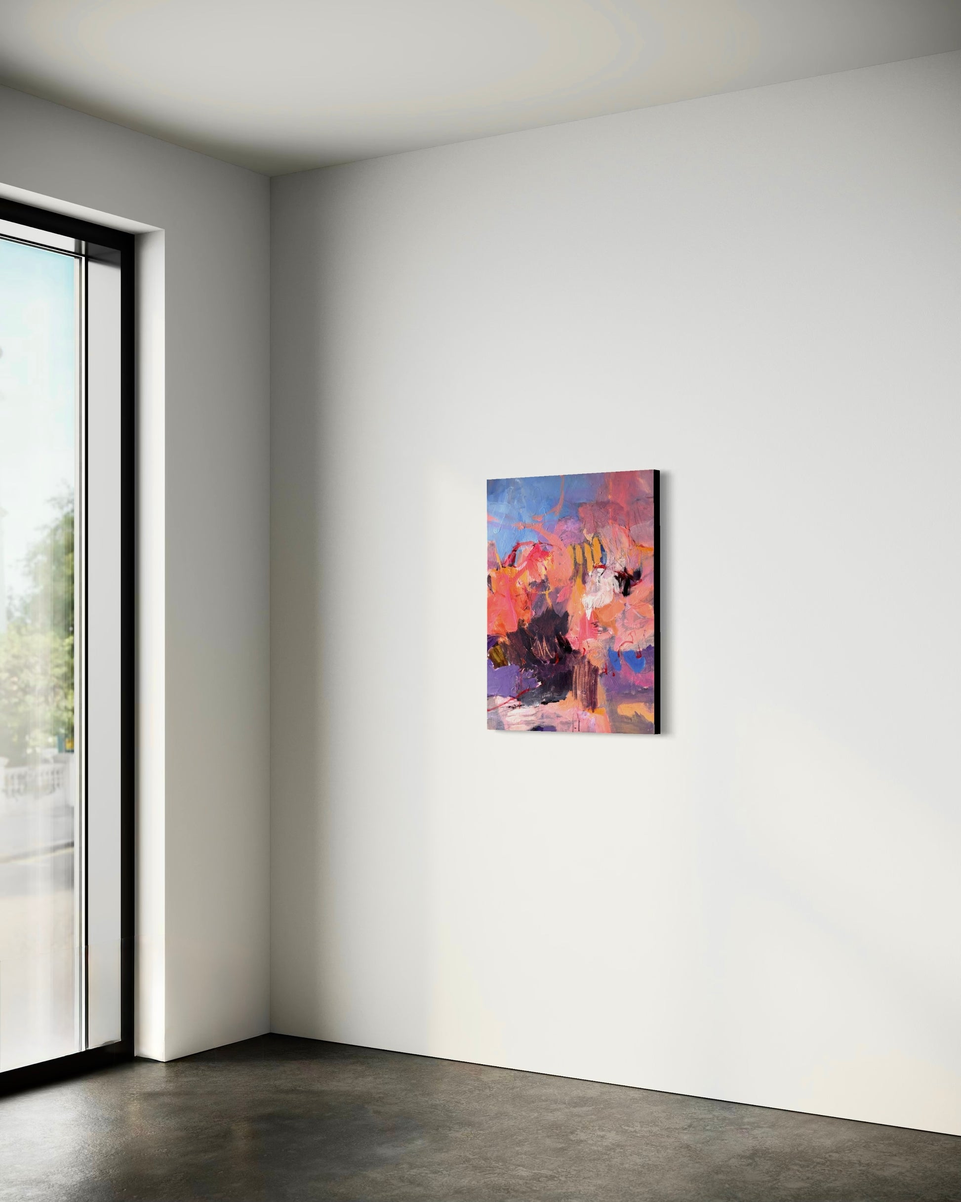 Presence by Anna Rolskaya displayed in a contemporary interior to show the painting’s scale.