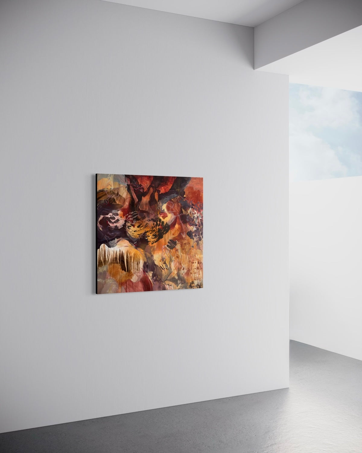 Interior view of Presence Without Proof by Anna Rolskaya, displayed on a white wall in a bright contemporary space.