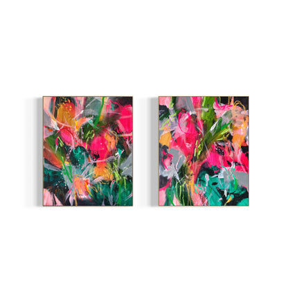 Returning to Myself 02 and 03 by Anna Rolskaya displayed together as two related abstract paintings.