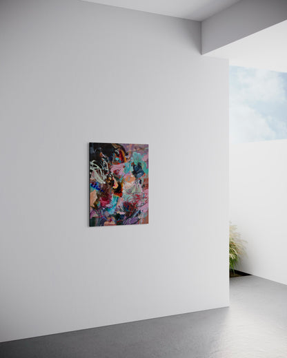 Suspended in Possibility by Anna Rolskaya displayed in a contemporary interior to show the painting’s scale.