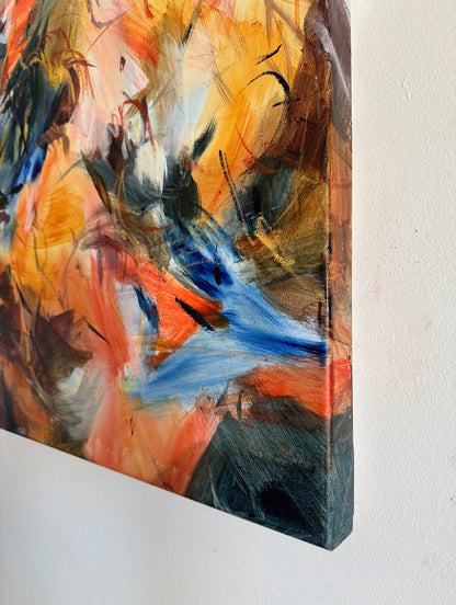 Angled side view of This Is How I Feel In Color 03 by Anna Rolskaya, showing the canvas depth and painted edges.