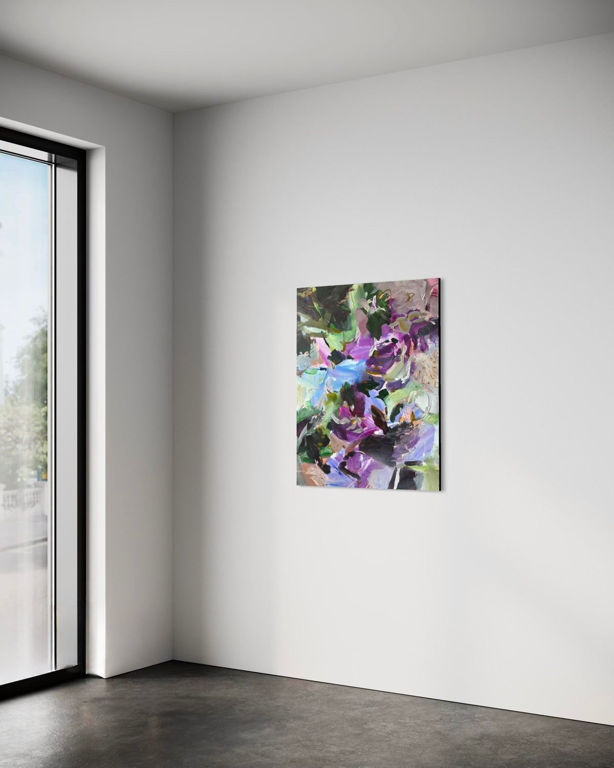 Unnamed Season by Anna Rolskaya displayed in a contemporary interior to show the painting’s scale.