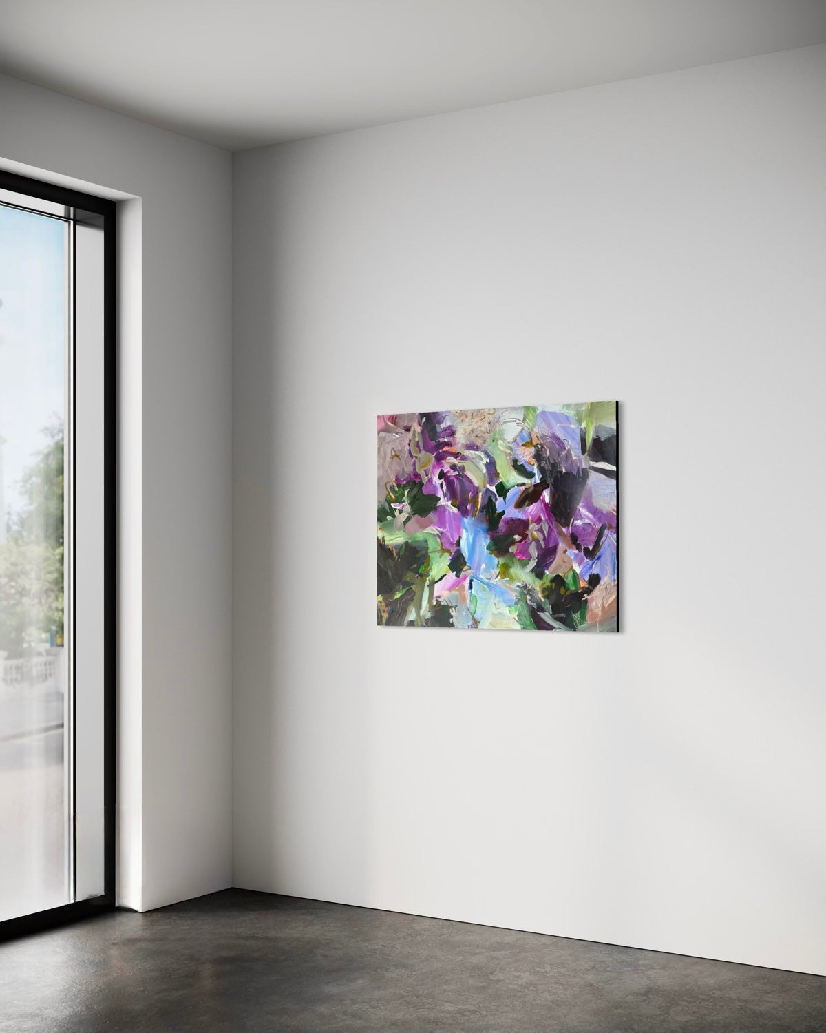 Unnamed Season by Anna Rolskaya displayed in a contemporary interior to show the painting’s scale.
