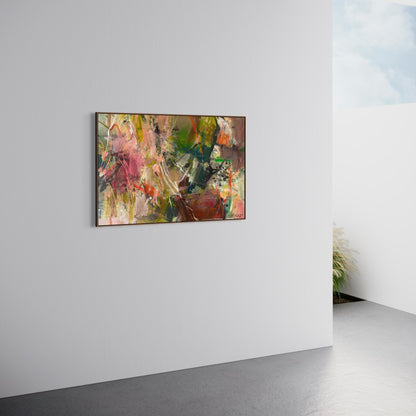 When Light Meets Soul by Anna Rolskaya displayed in a contemporary interior to show the painting’s scale.